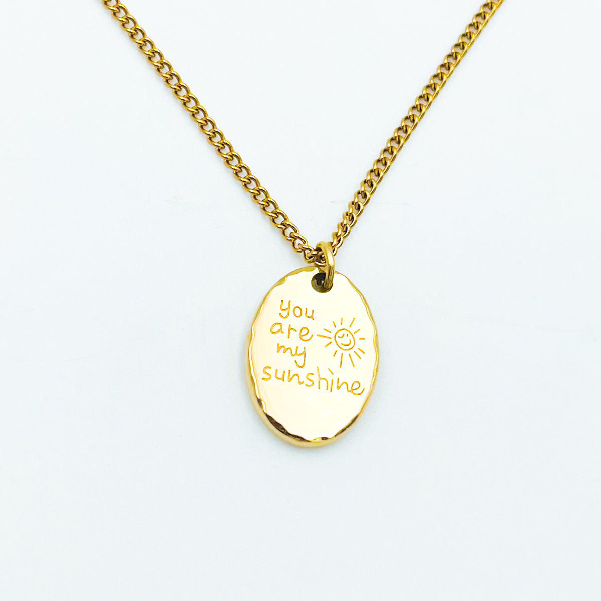 You are my sunshine golden necklace