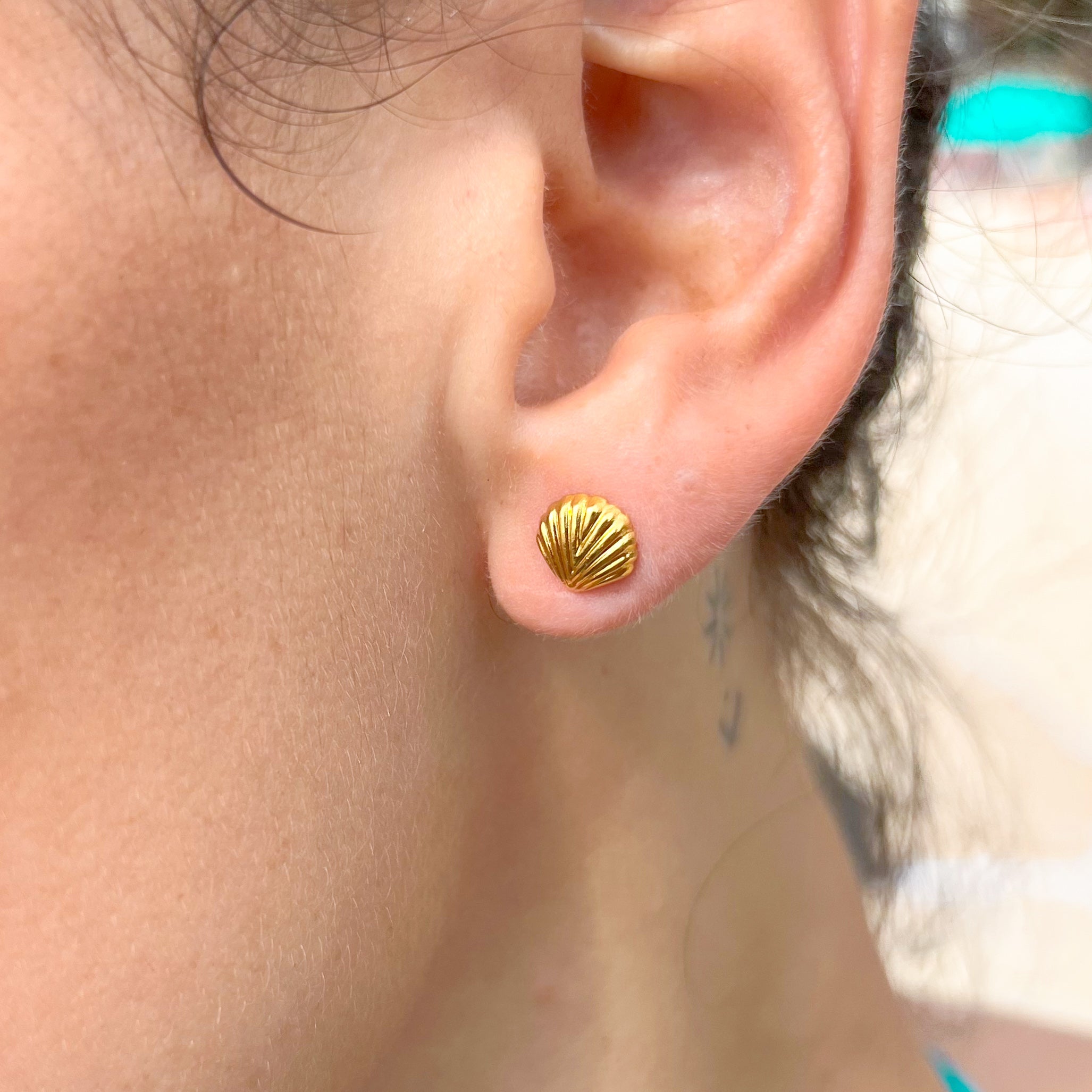 Shell golden stud earrings (PRE ORDER)