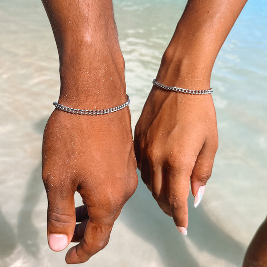 Figaro silver bracelet set (2 bracelets)