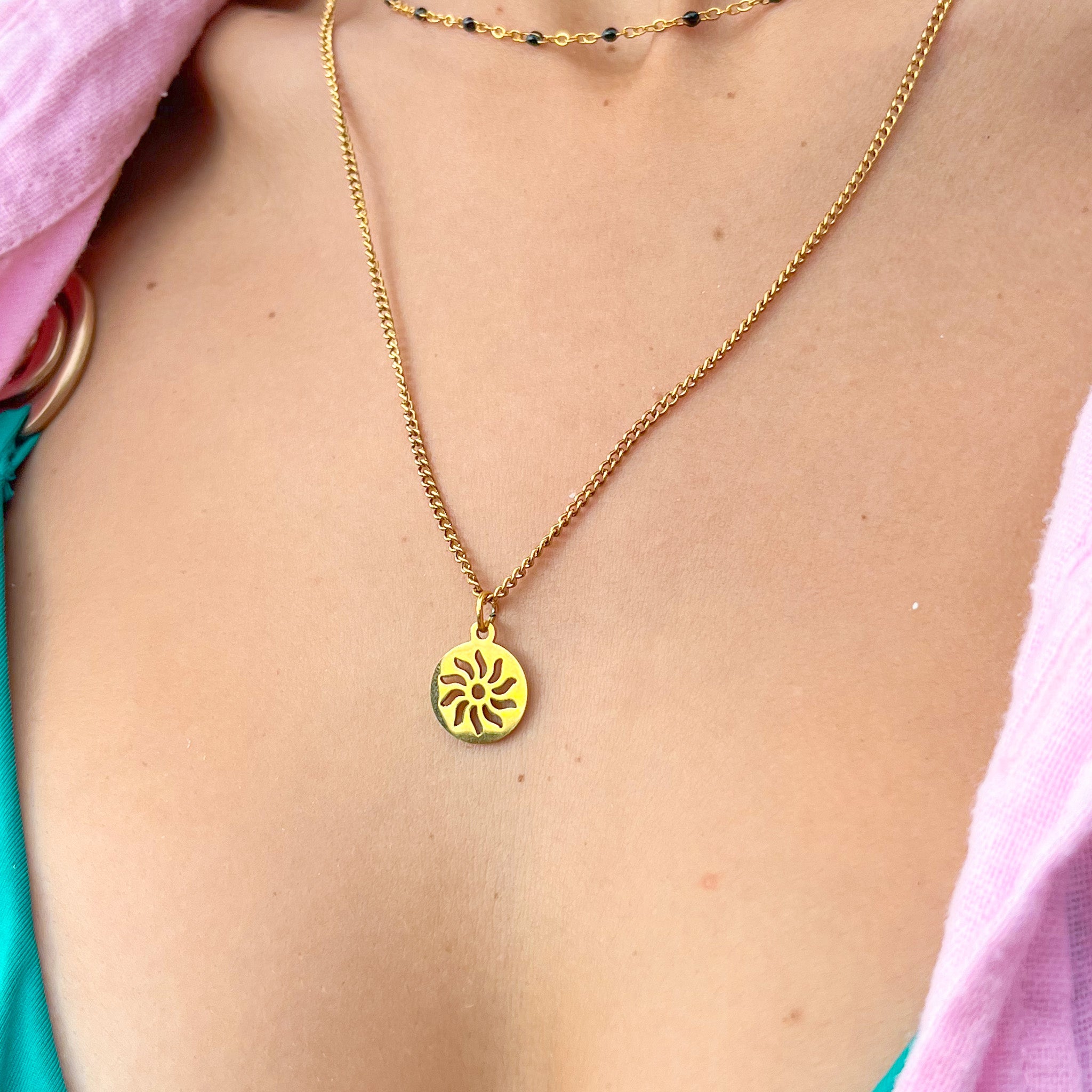 Sun golden necklace