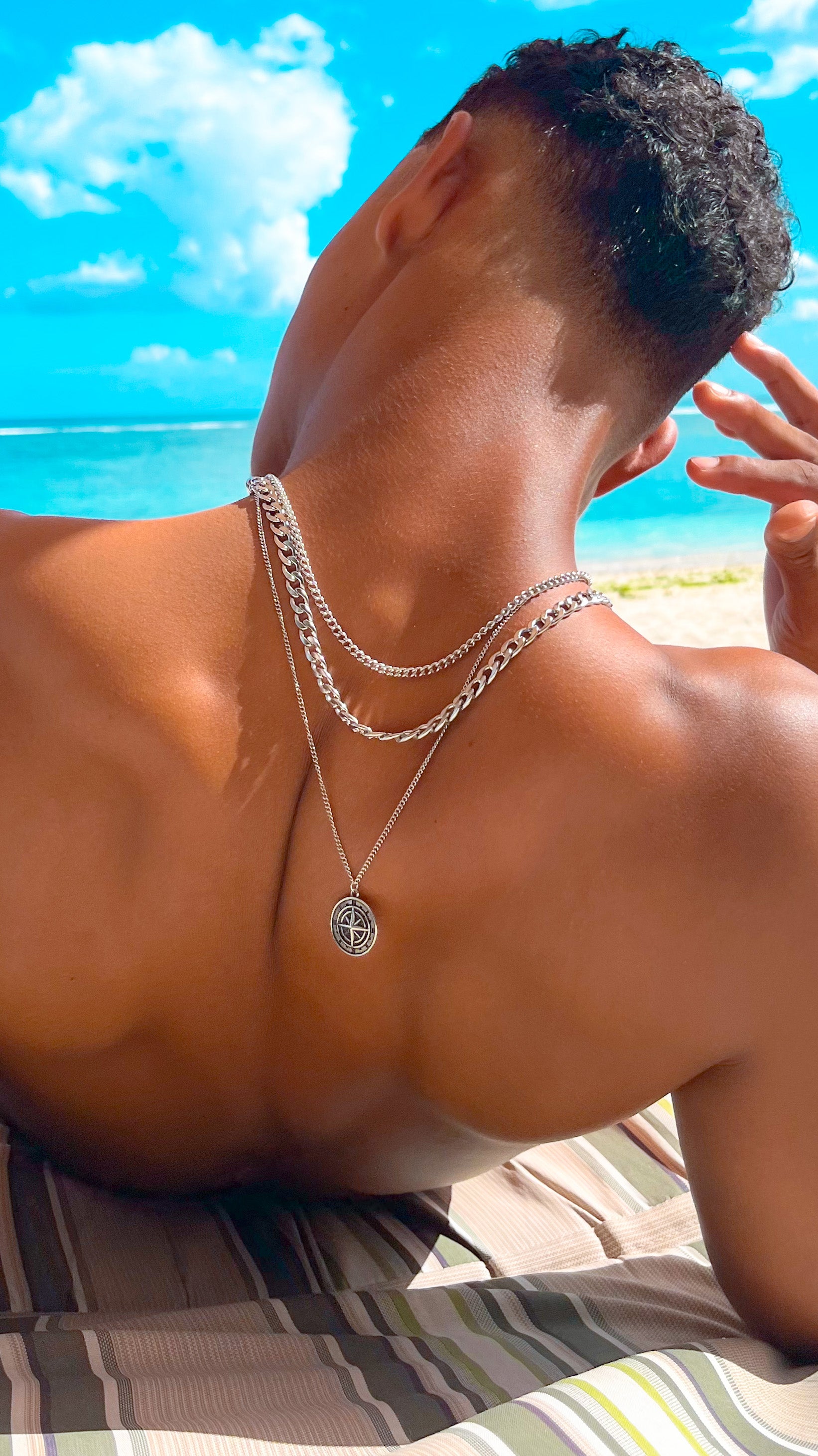 Compass silver necklace NowMen