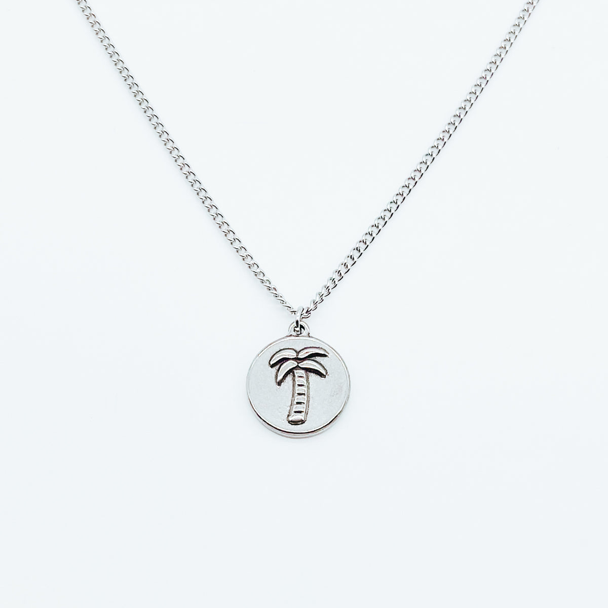 Palm tree silver necklace NowMen