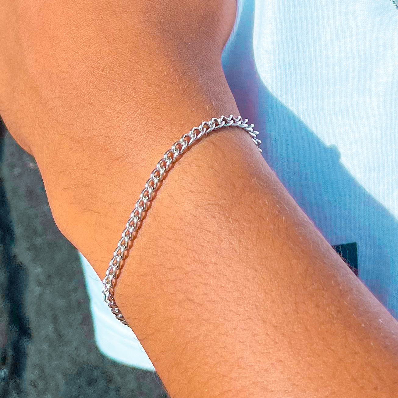 Figaro silver bracelet set (2 bracelets)